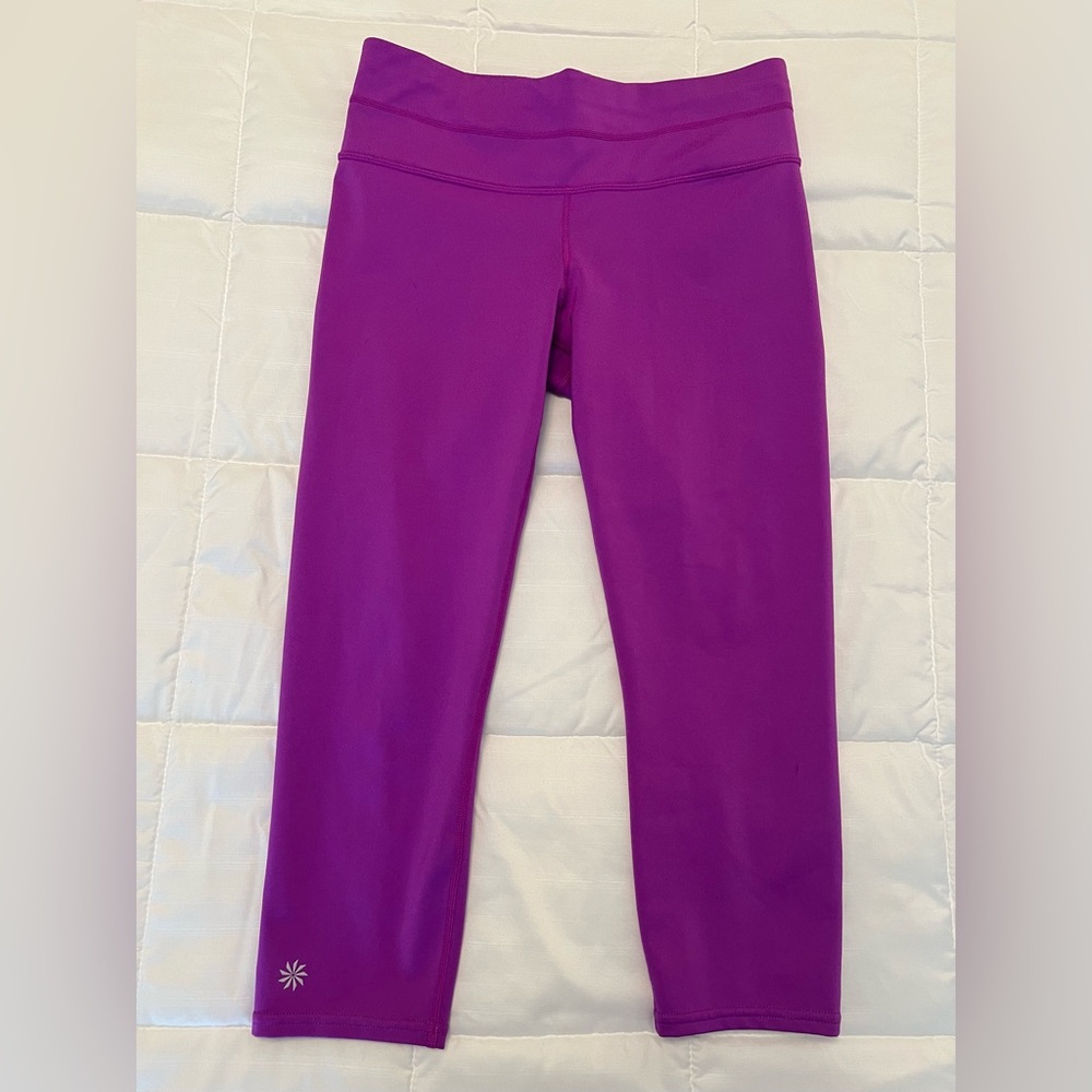 Athleta Purple Leggings Stretchy Wide Waistband
